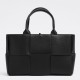 Bottega Veneta Arco Small Tote In Black Grained Calfskin