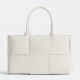 Bottega Veneta Arco Small Tote In White Grained Calfskin