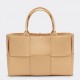 Bottega Veneta Arco Medium Tote In Beige Intrecciato Lambskin