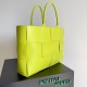 Bottega Veneta Large Arco Tote Bag In Kiwi Intrecciato Calfskin