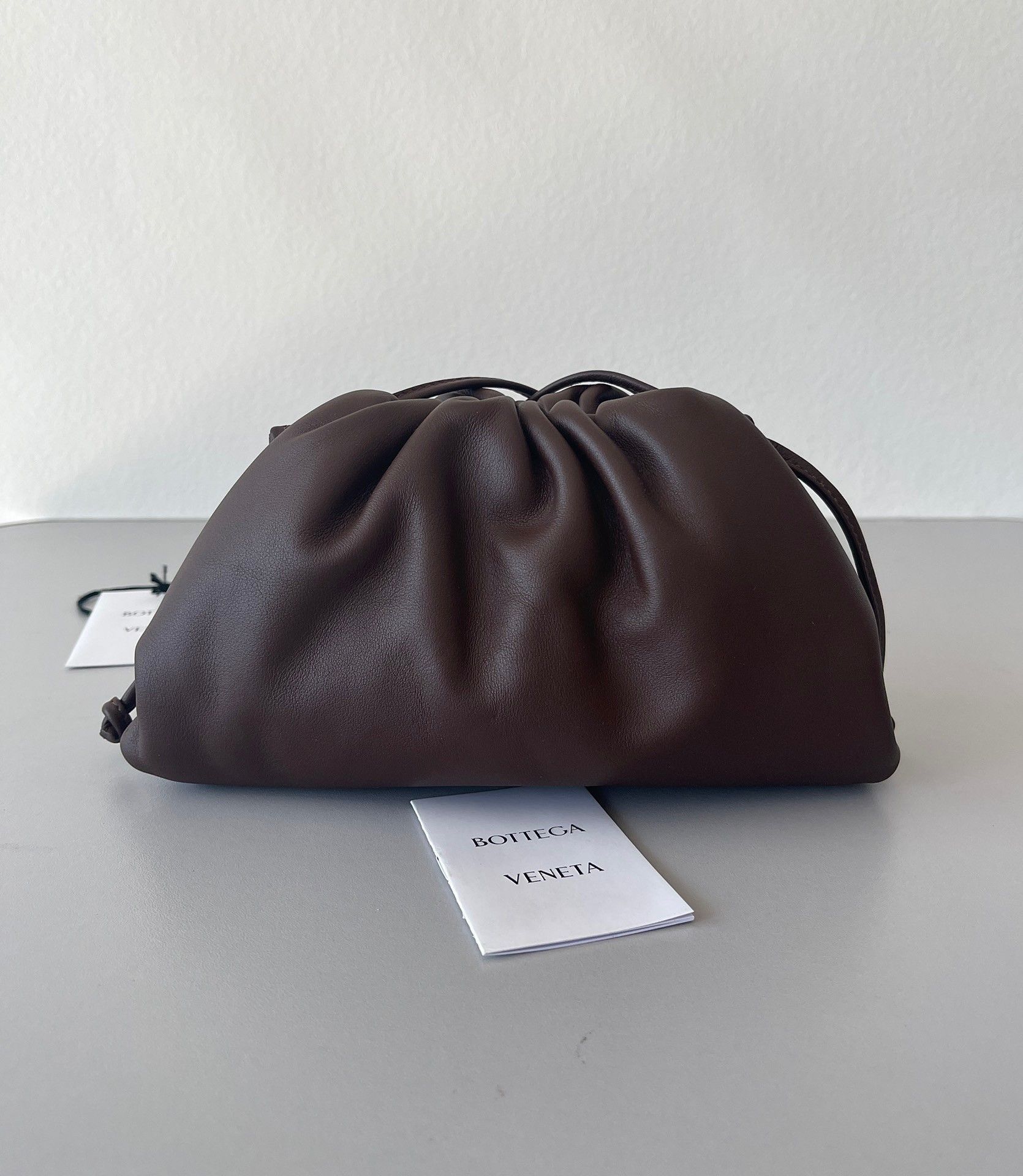 Bottega Veneta Mini Pouch with Strap in Fondant Calfskin