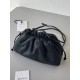 Bottega Veneta Mini Pouch with Strap in Black Calfskin