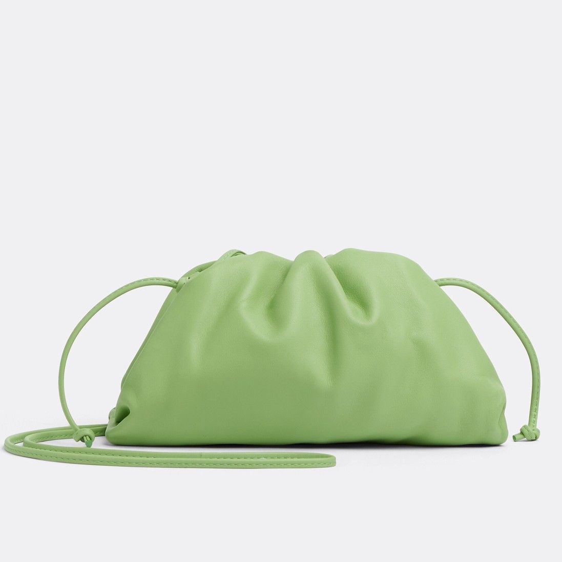 Bottega Veneta Mini Pouch with Strap in Pistachio Calfskin