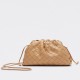 Bottega Veneta Mini Pouch with Strap in Almond Intrecciato Lambskin