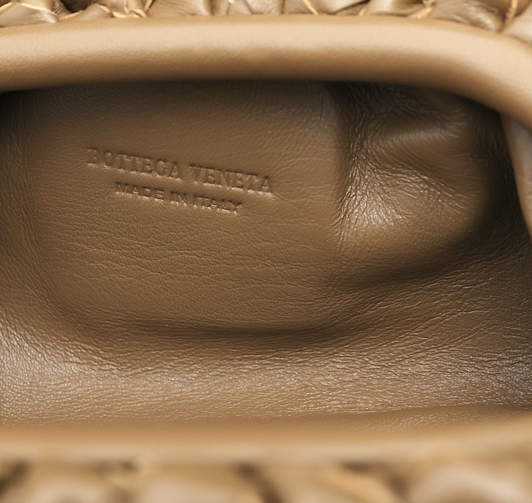 Bottega Veneta Mini Pouch with Strap in Caramel Intrecciato Lambskin