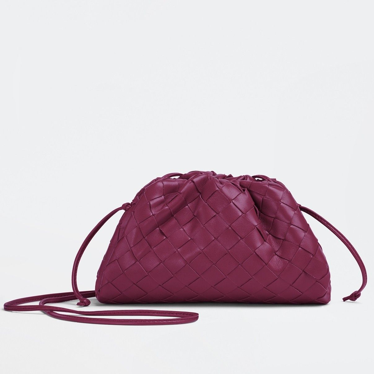 Bottega Veneta Mini Pouch with Strap in Cinnabar Intrecciato Lambskin