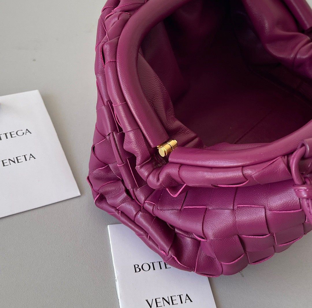 Bottega Veneta Mini Pouch with Strap in Cinnabar Intrecciato Lambskin