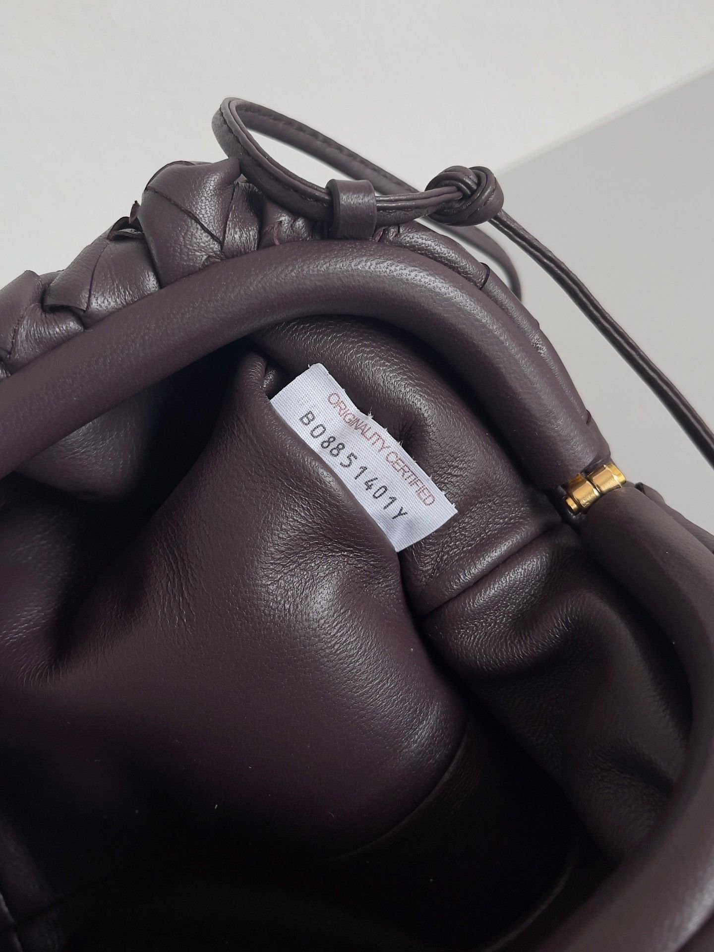 Bottega Veneta Mini Pouch with Strap in Grape Intrecciato Lambskin