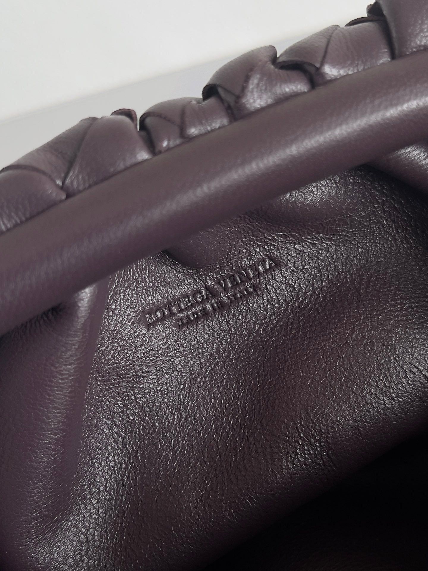 Bottega Veneta Mini Pouch with Strap in Grape Intrecciato Lambskin