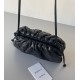 Bottega Veneta Mini Pouch with Strap in Black Intrecciato Lambskin