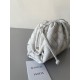 Bottega Veneta Mini Pouch with Strap in White Intrecciato Lambskin