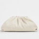 Bottega Veneta Large Pouch Clutch Bag In White Calfskin