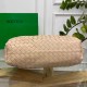 Bottega Veneta Large Pouch Clutch Bag In Beige Intrecciato Lambskin