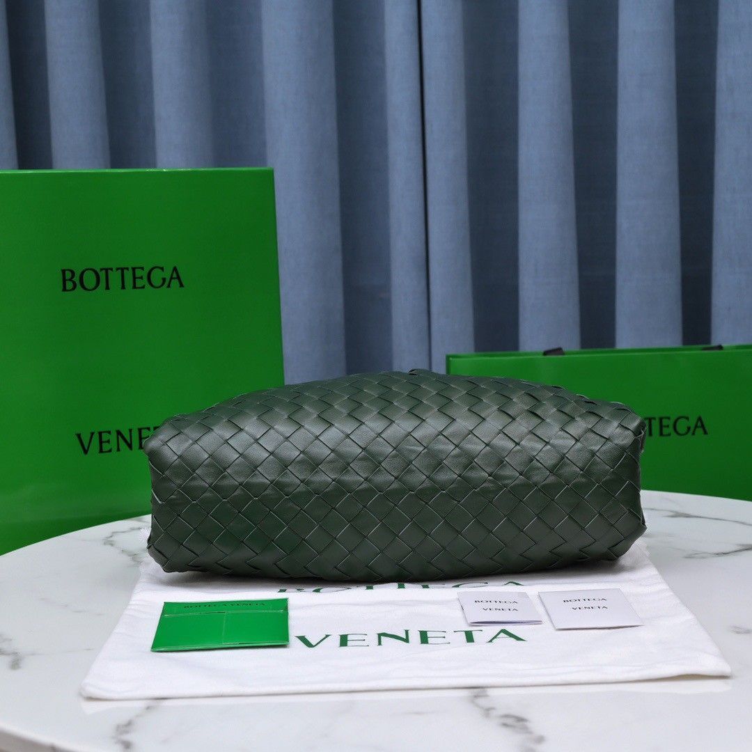 Bottega Veneta Large Pouch Clutch Bag In Raintree Intrecciato Lambskin