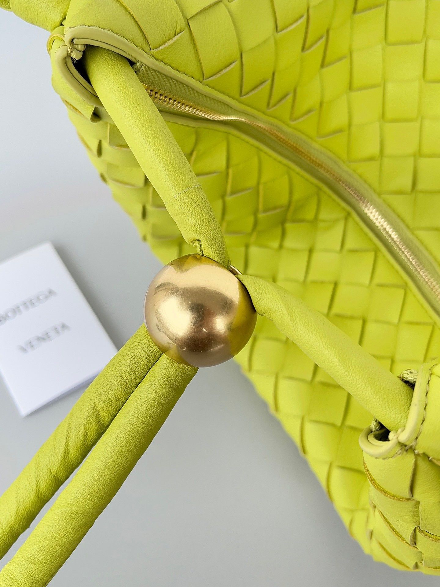 Bottega Veneta Turn Bag In Acid Kiwi Intrecciato Lambskin