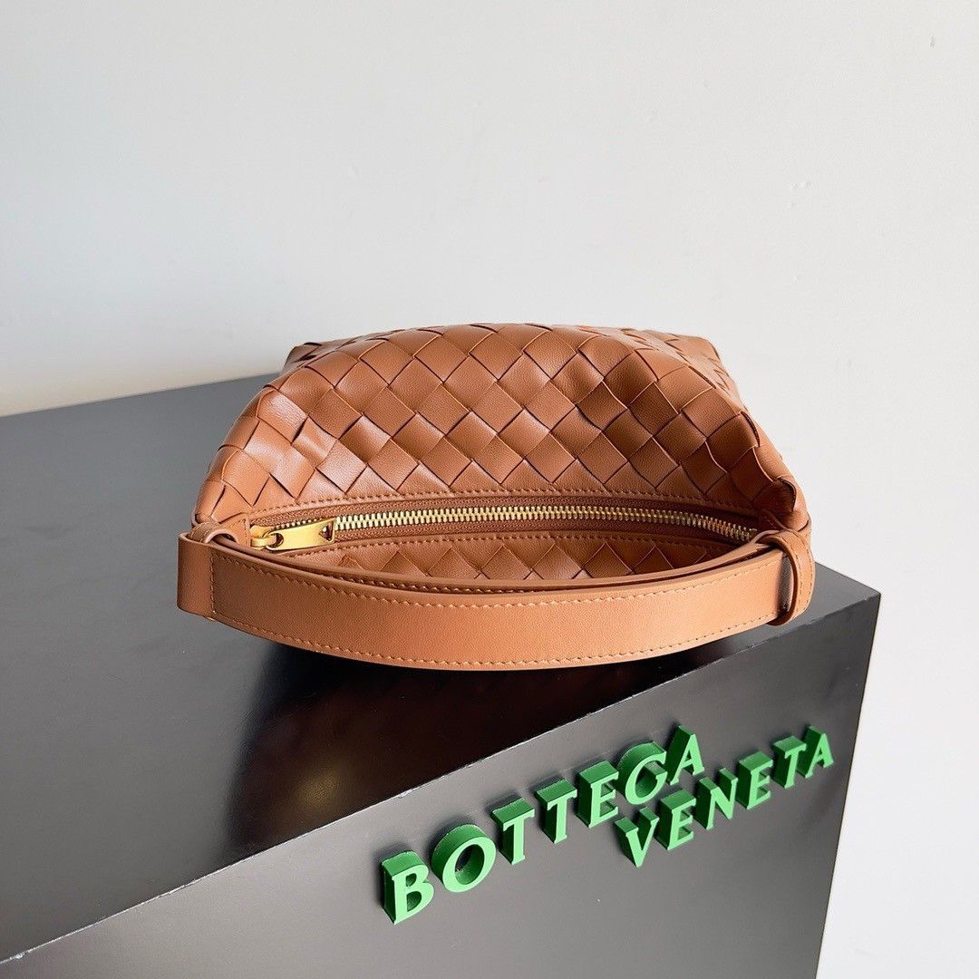 Bottega Veneta Mini Wallace Bag in Brown Intrecciato Calfskin