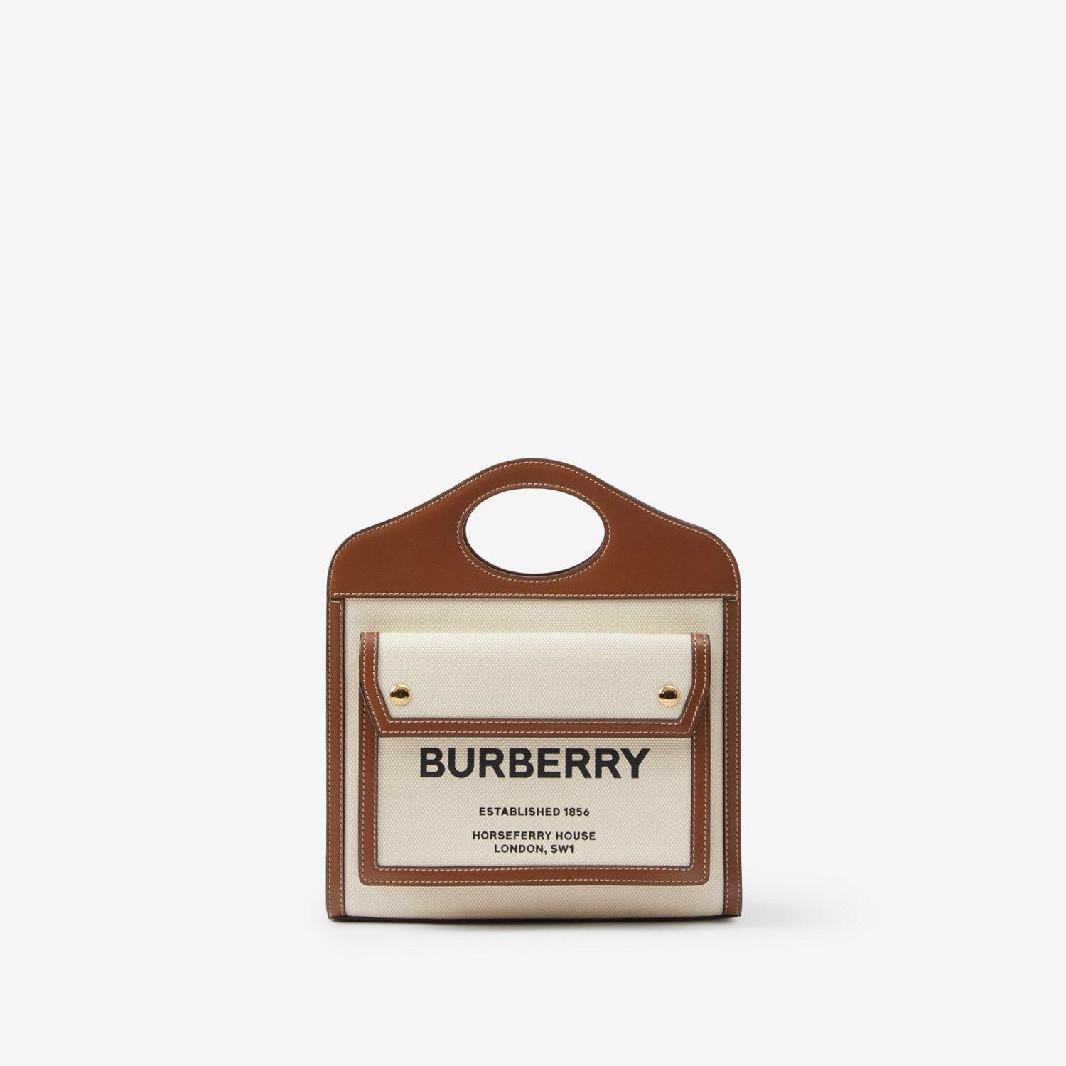 Burberry Two-tone Canvas and Leather Mini Pocket Bag