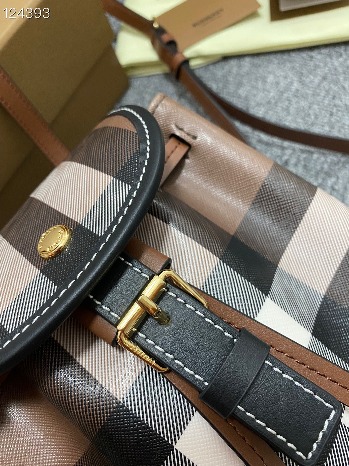 Burberry Mini Check Backpack Dark Birch Brown