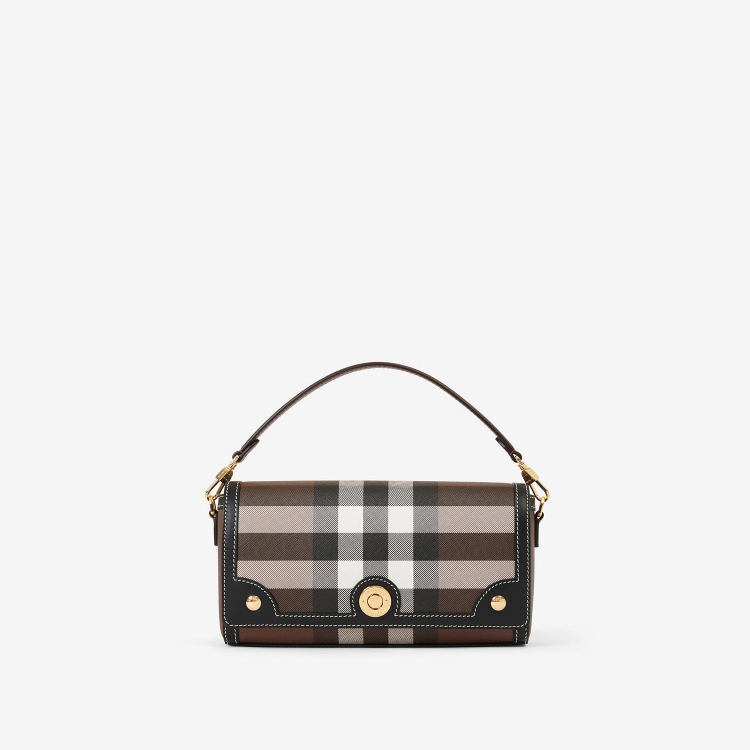 Burberry Top Handle Note Bag Dark Birch Brown