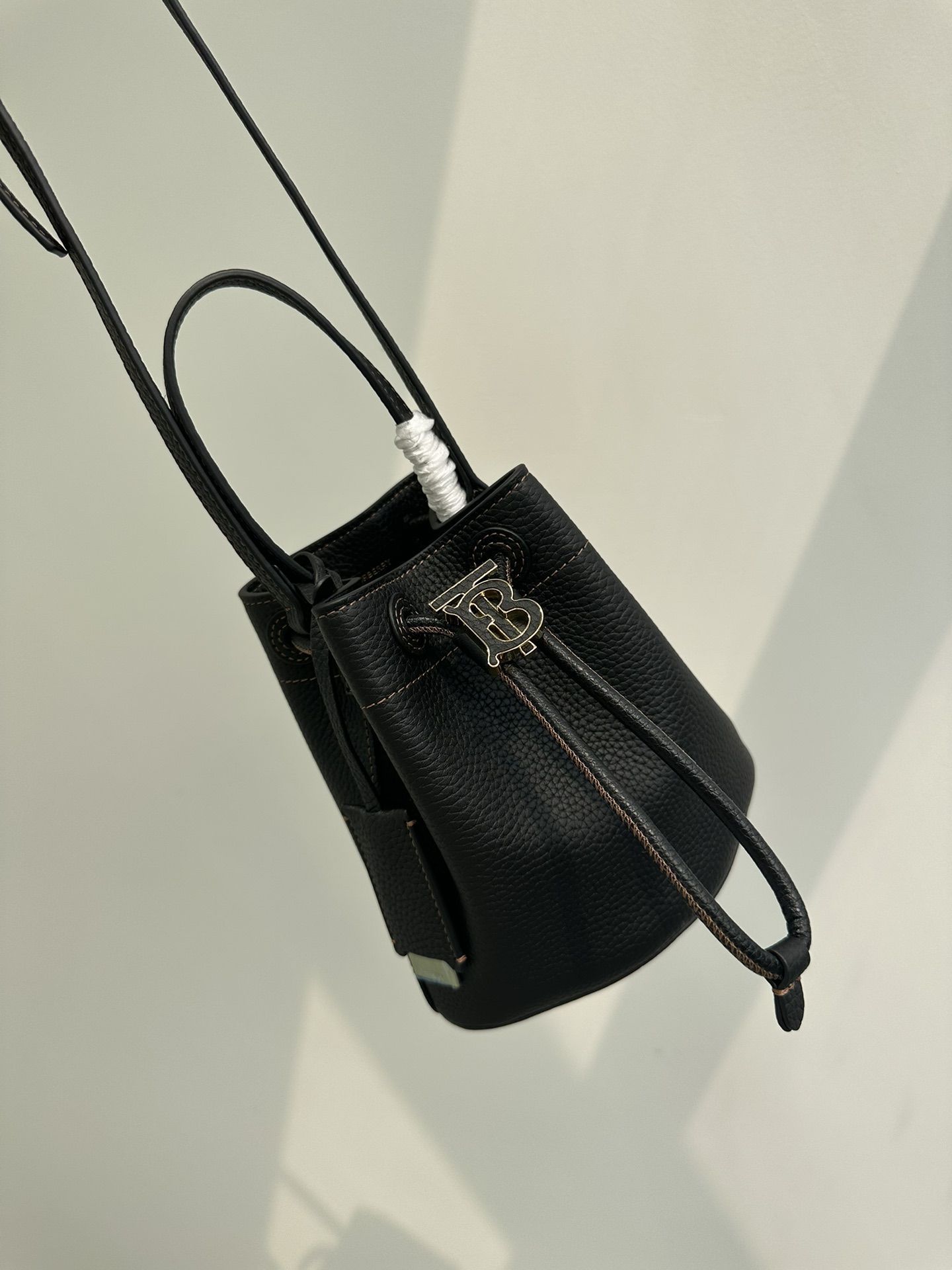 Burberry Mini TB Bucket Bag Black