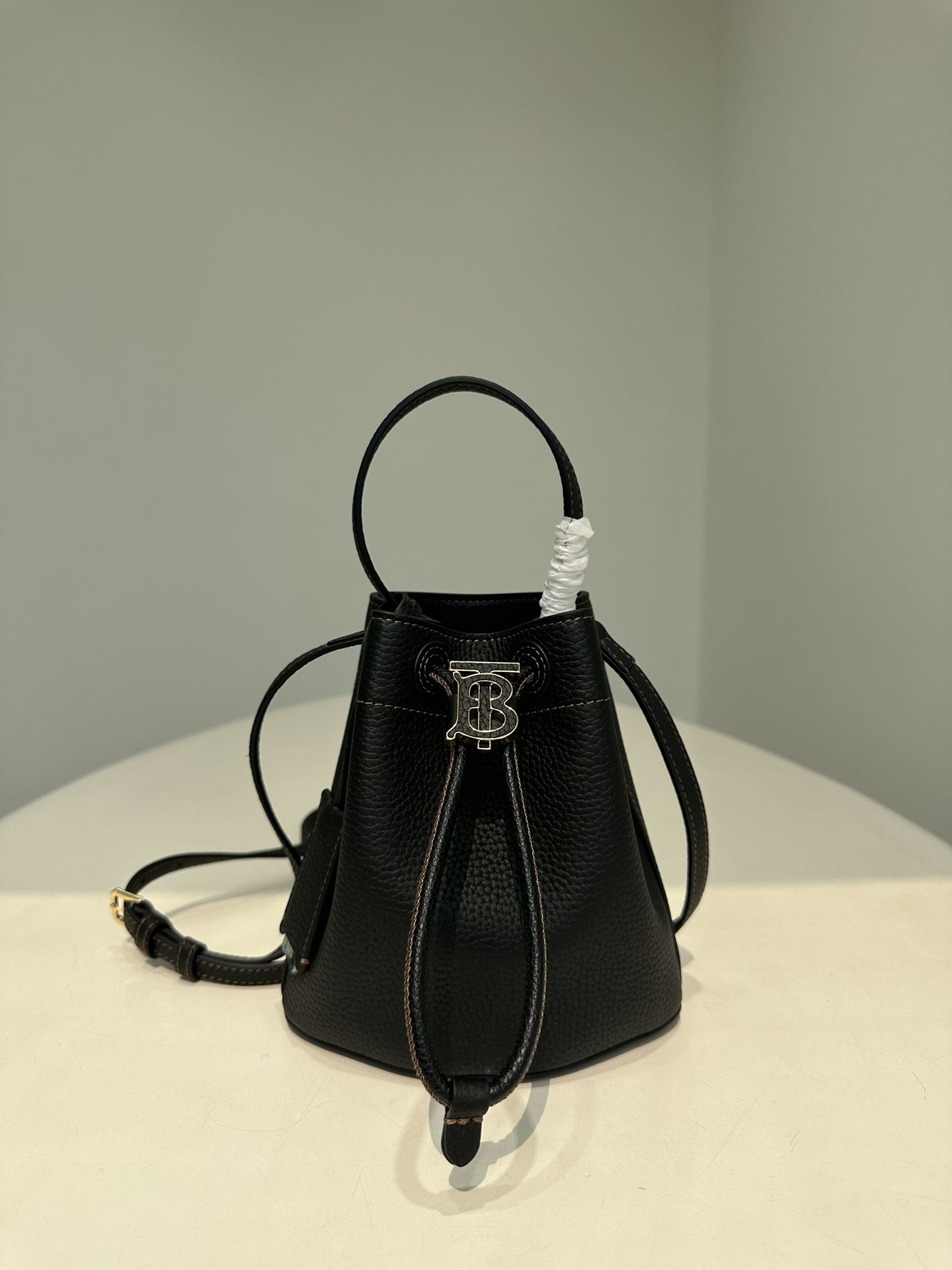 Burberry Mini TB Bucket Bag Black