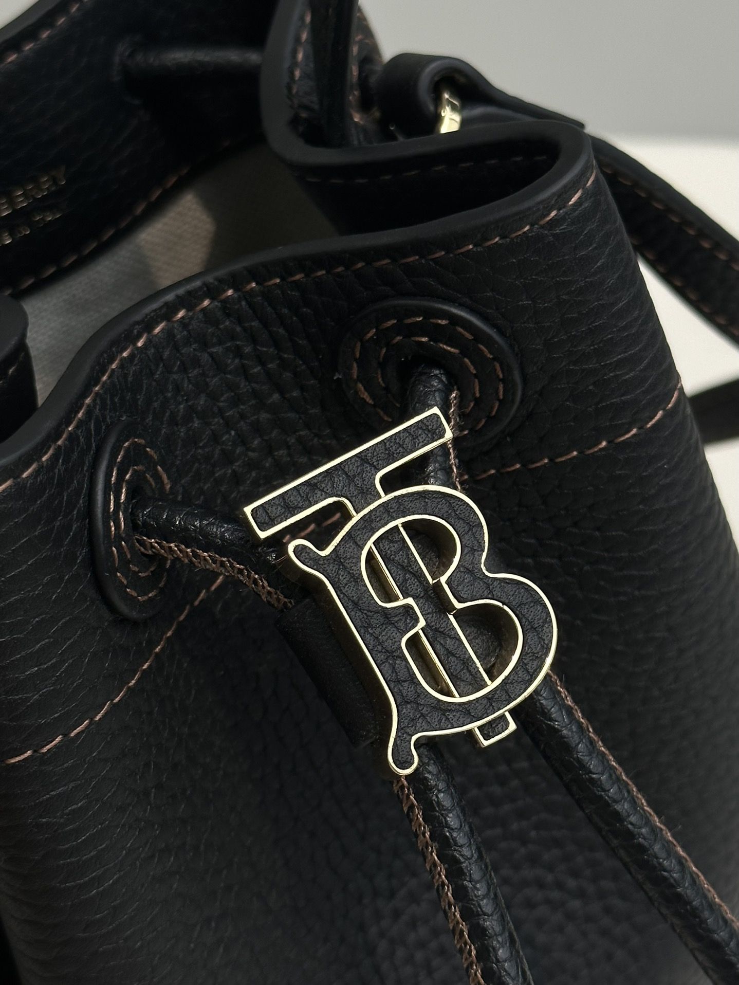 Burberry Mini TB Bucket Bag Black