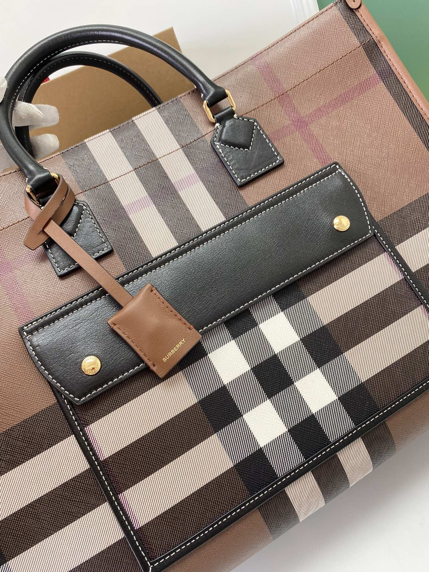 Burberry Medium Freya Tote Dark Birch Brown