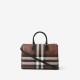 Burberry Medium Check Bowling Bag Dark Birch Brown