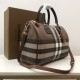 Burberry Medium Check Bowling Bag Dark Birch Brown