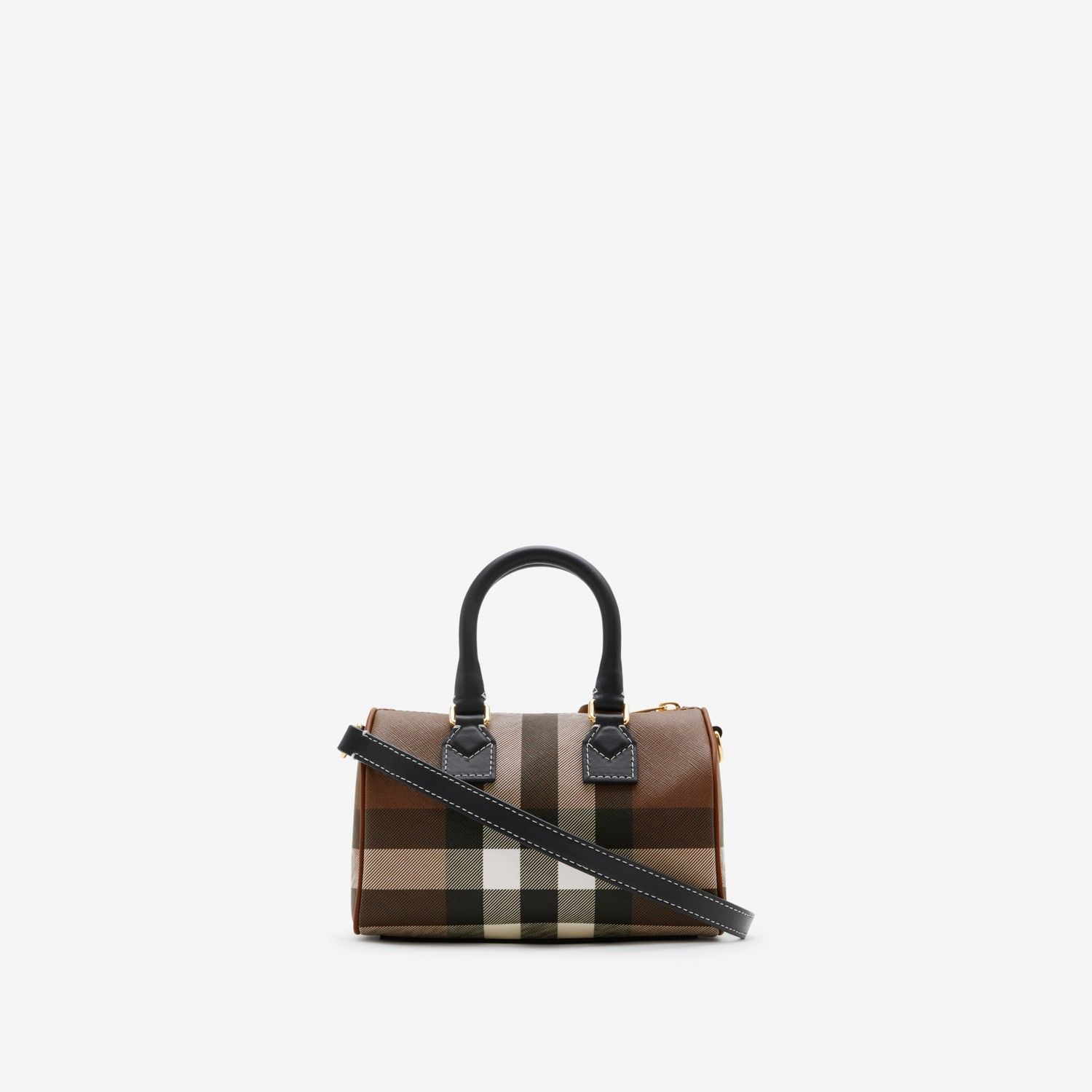 Burberry Mini Check Bowling Bag Dark Birch Brown