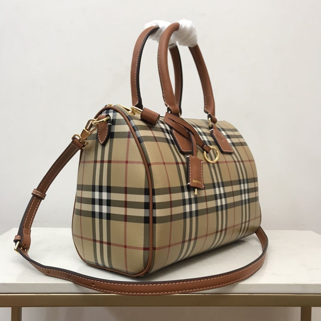 Burberry Medium Check Bowling Bag Archive Beige