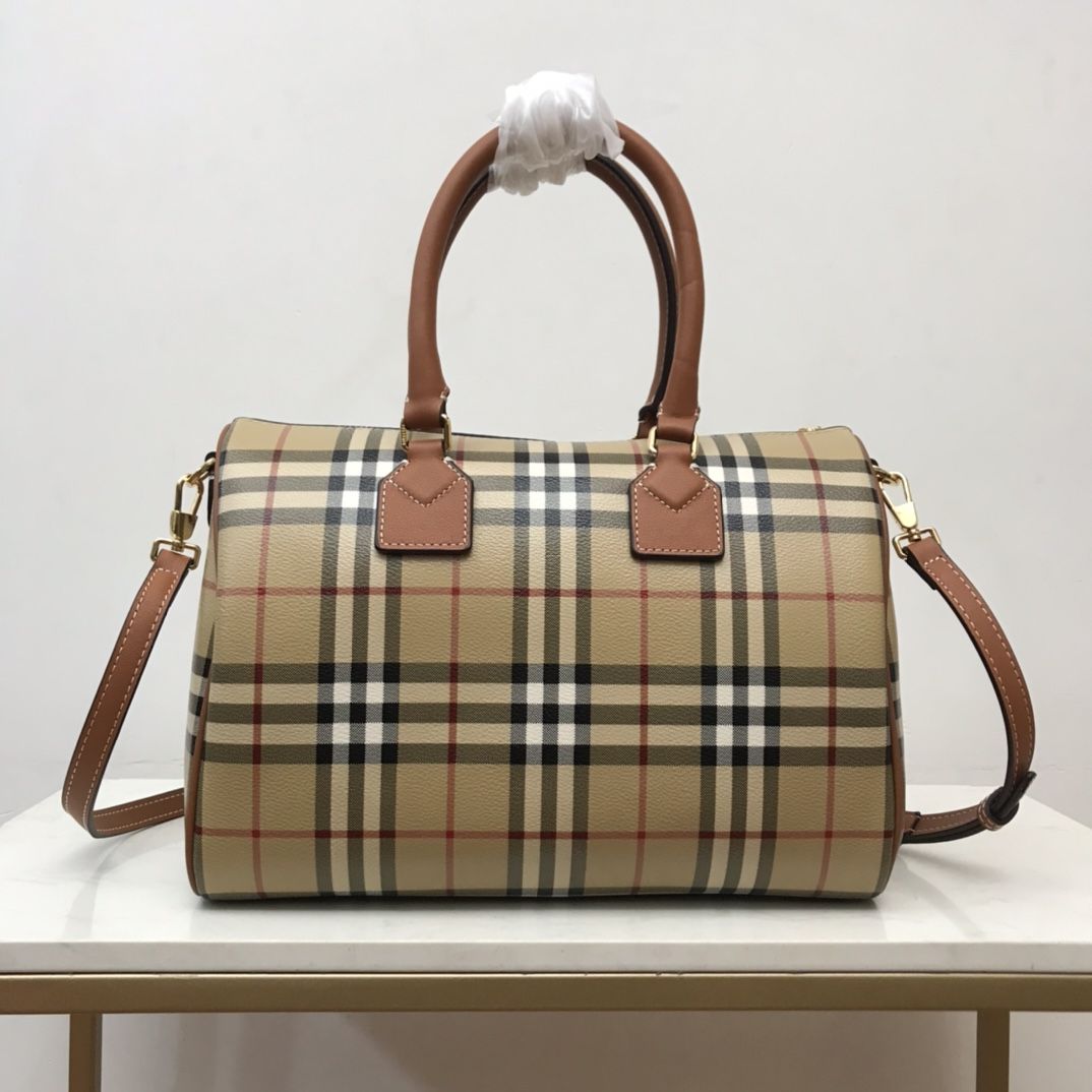 Burberry Medium Check Bowling Bag Archive Beige