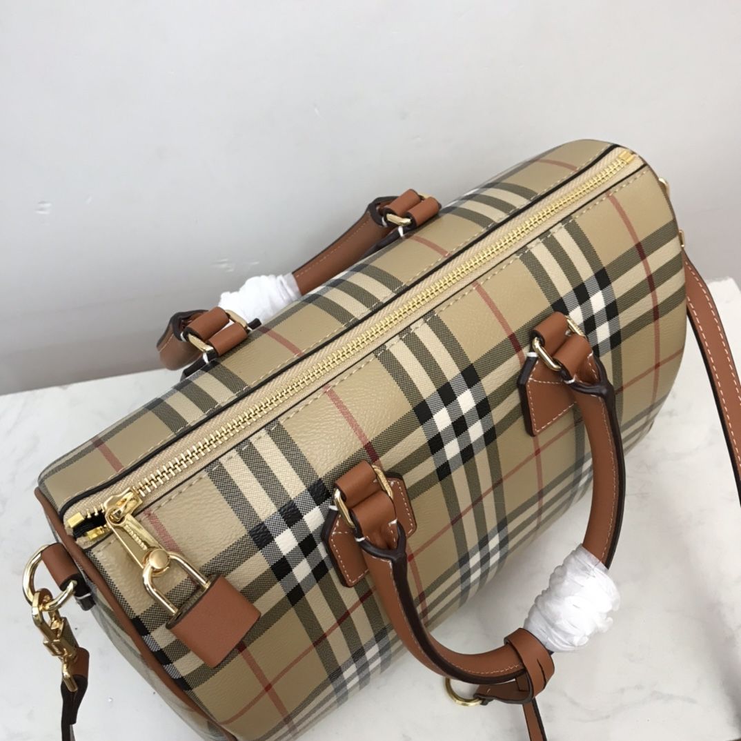 Burberry Medium Check Bowling Bag Archive Beige