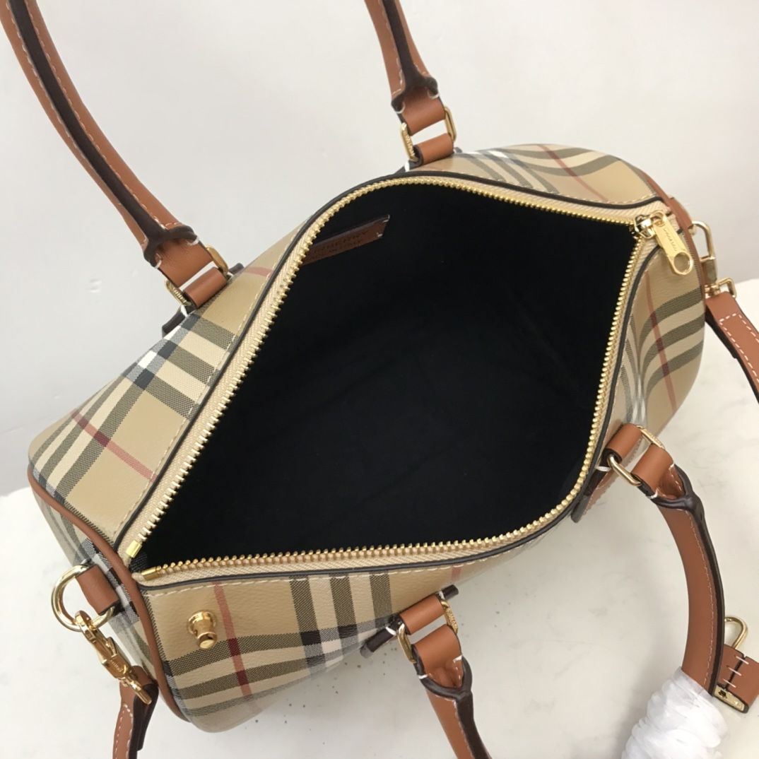 Burberry Medium Check Bowling Bag Archive Beige