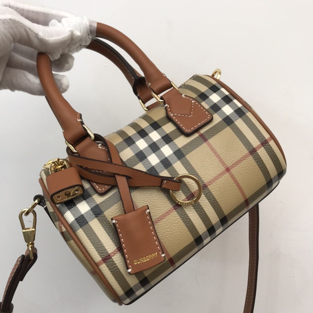 Burberry Mini Check Bowling Bag Archive Beige