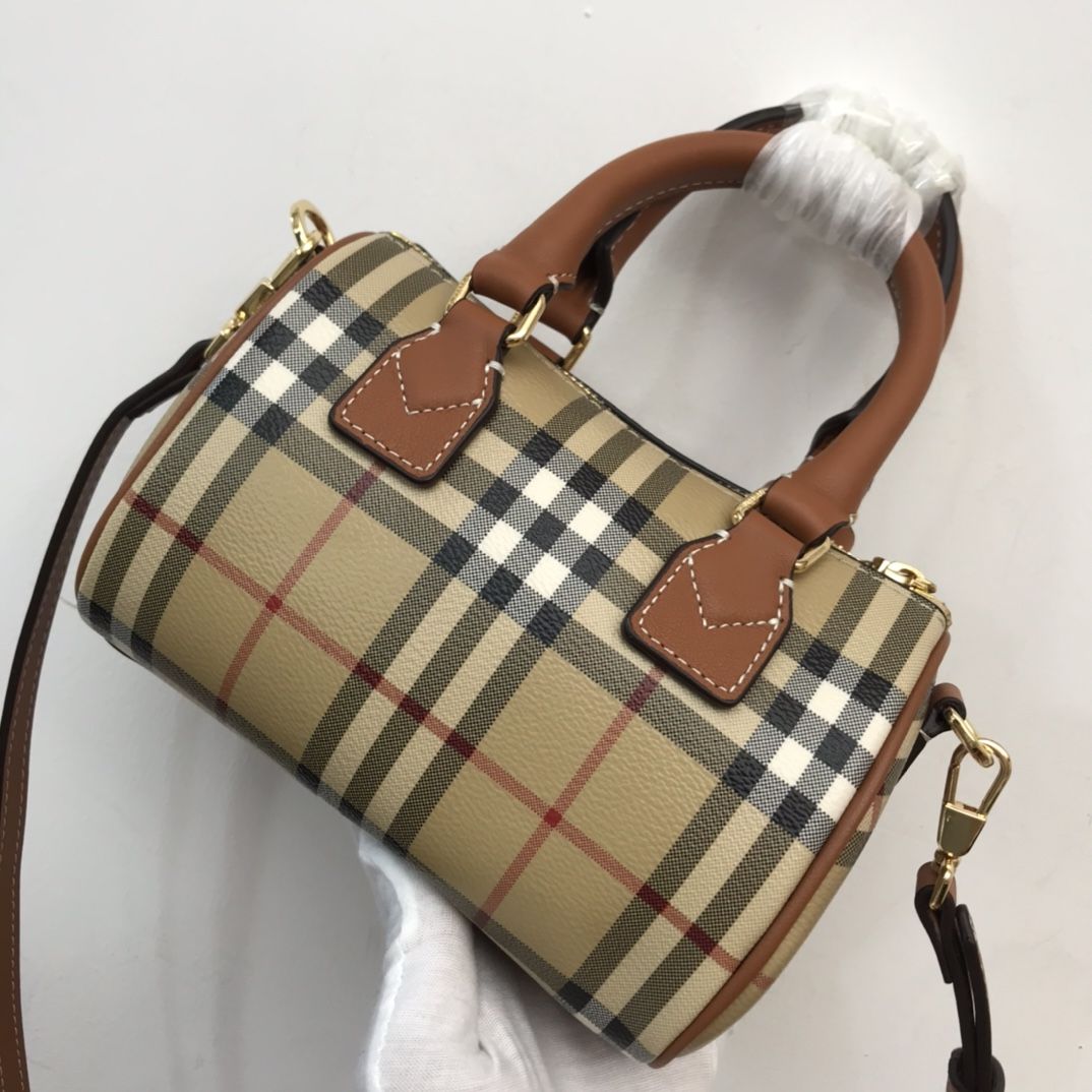 Burberry Mini Check Bowling Bag Archive Beige