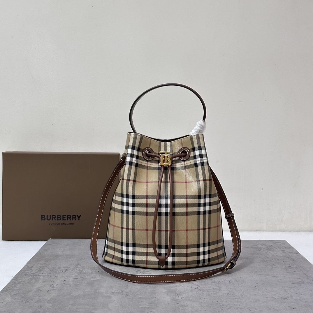 Burberry Small TB Bucket Bag Archive Beige