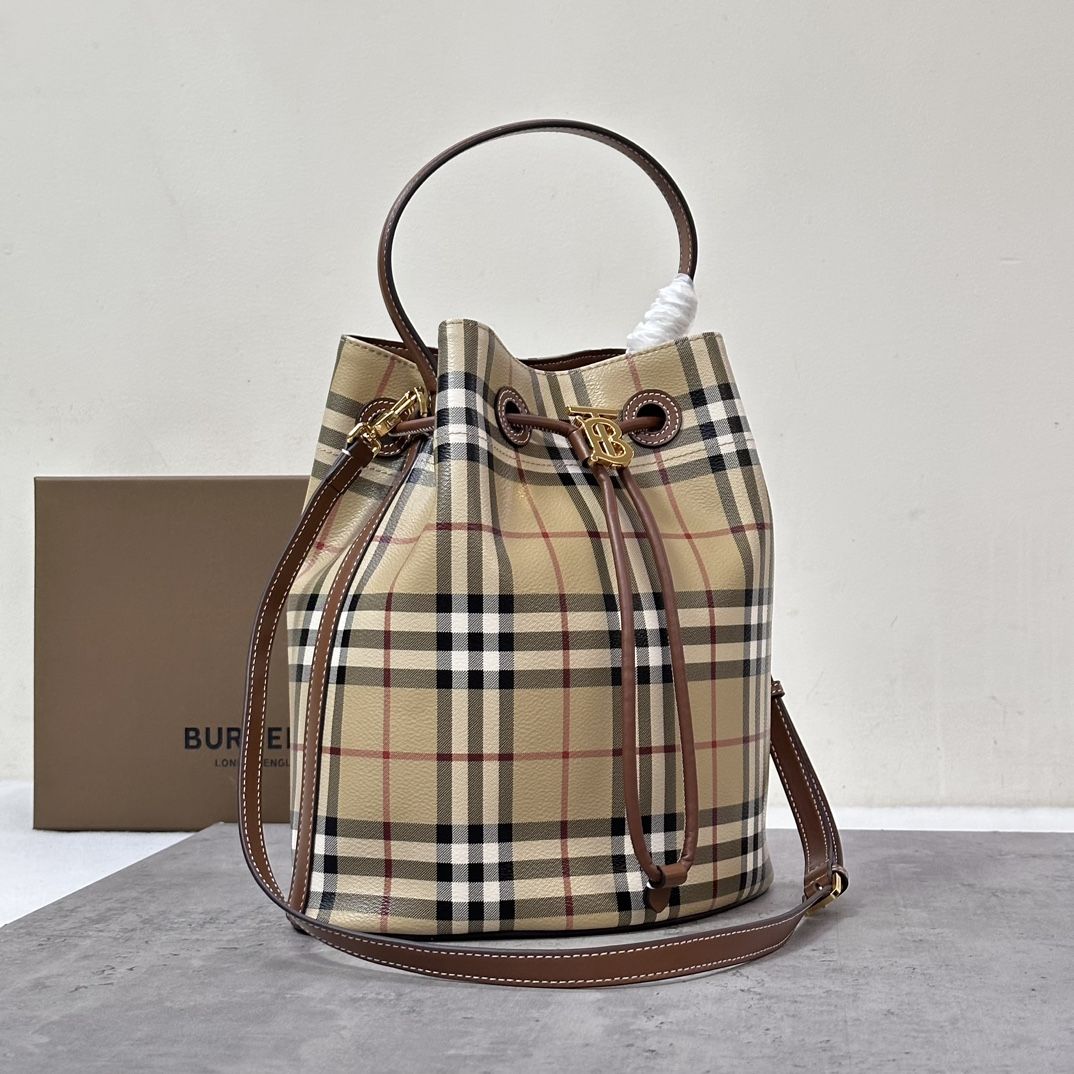 Burberry Small TB Bucket Bag Archive Beige