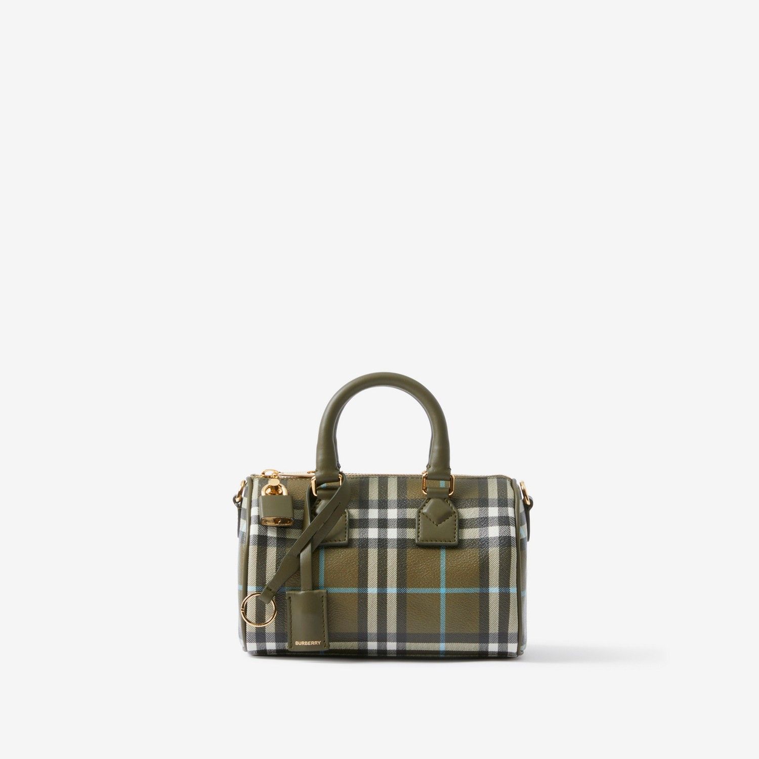 Burberry Mini Check Bowling Bag Olive Green