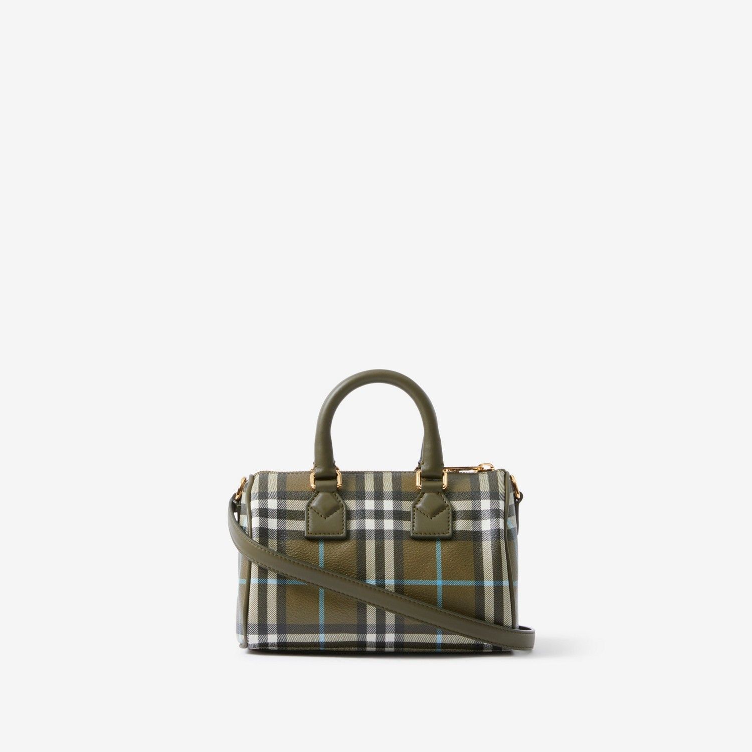 Burberry Mini Check Bowling Bag Olive Green