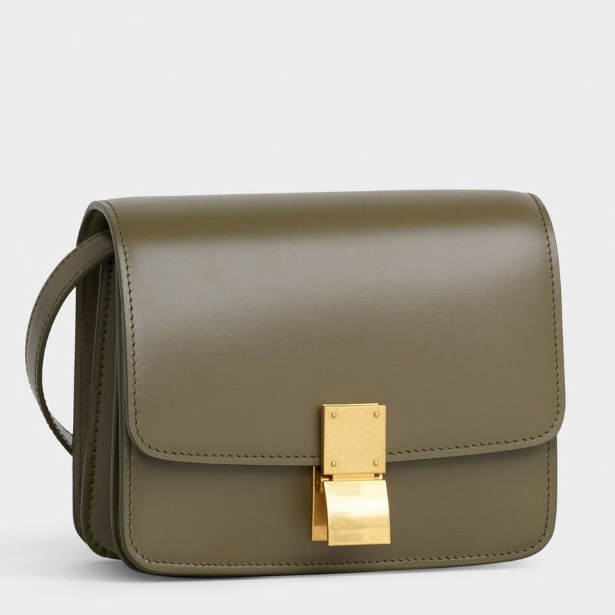 Celine Classic Box Small Bag In Army Green Box Calfskin