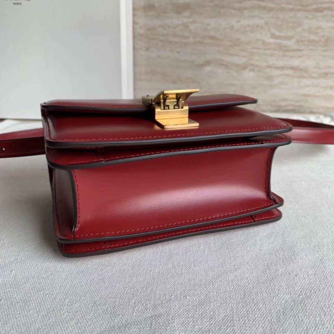 Celine Classic Box Small Bag In Red Box Calfskin