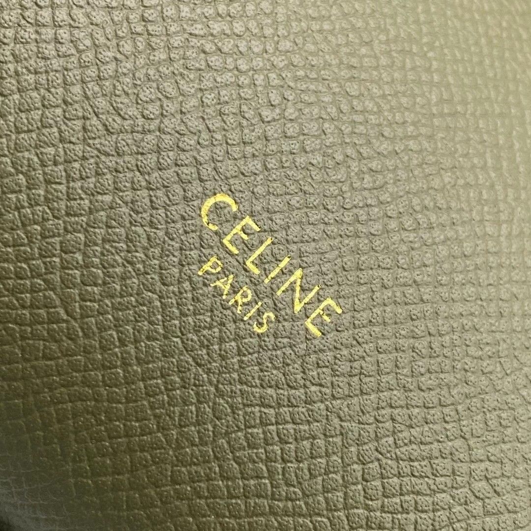 Celine Belt Nano Bag In Army Green Grained Calfskin