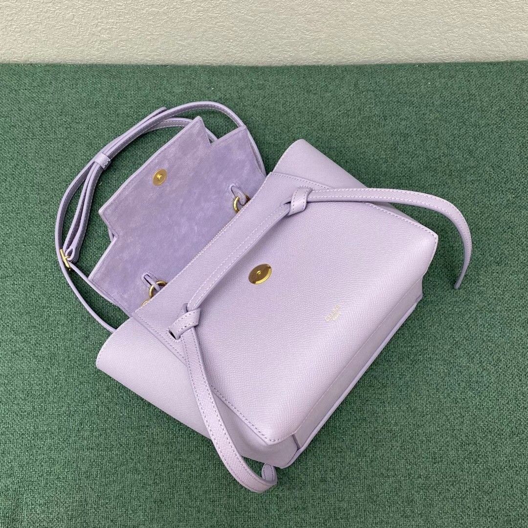 Celine Belt Nano Bag In Lilas Grained Calfskin