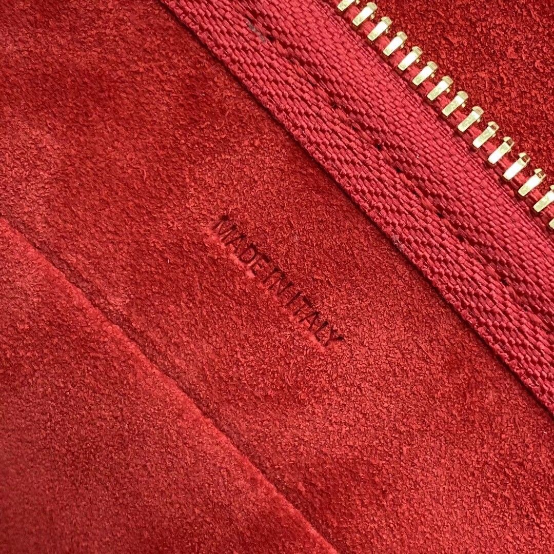 Celine Belt Nano Bag In Red Grained Calfskin