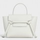 Celine Belt Nano Bag In White Grained Calfskin