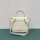 Celine Belt Nano Bag In White Grained Calfskin