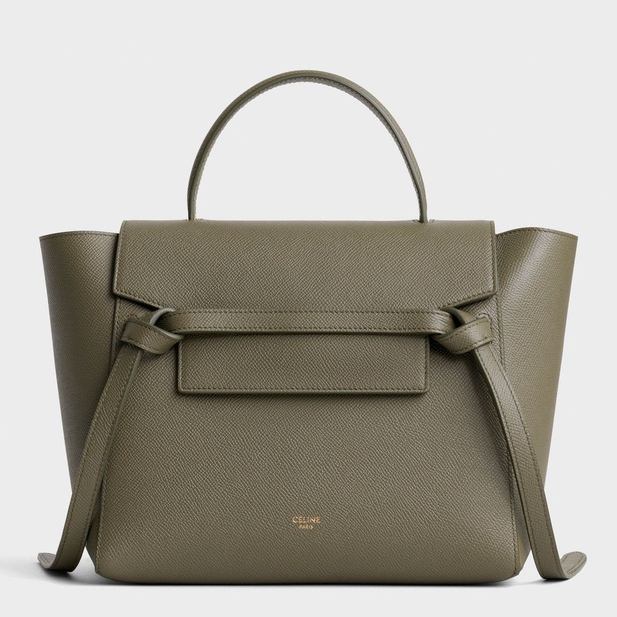 Celine Micro Belt Bag In Army Green Grained Calfskin