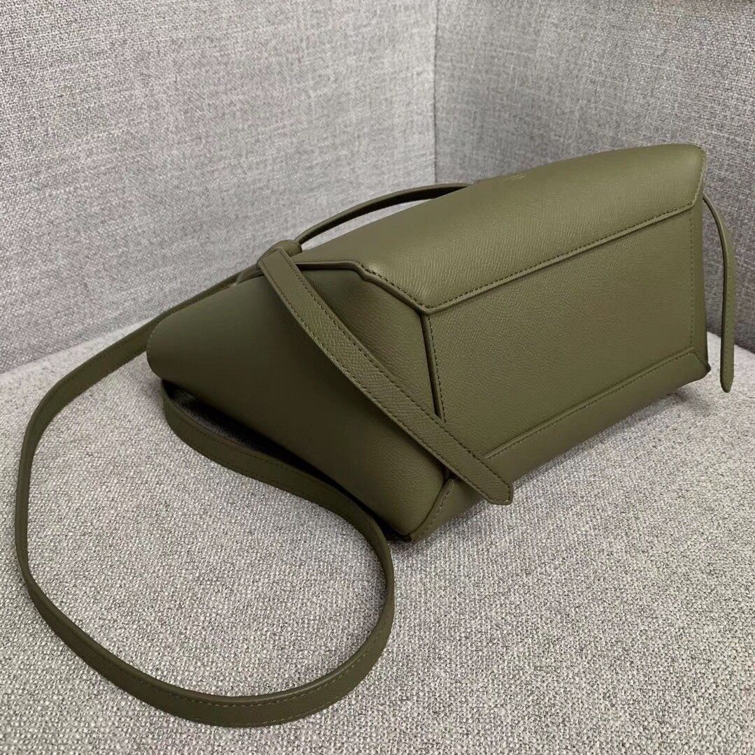 Celine Micro Belt Bag In Army Green Grained Calfskin