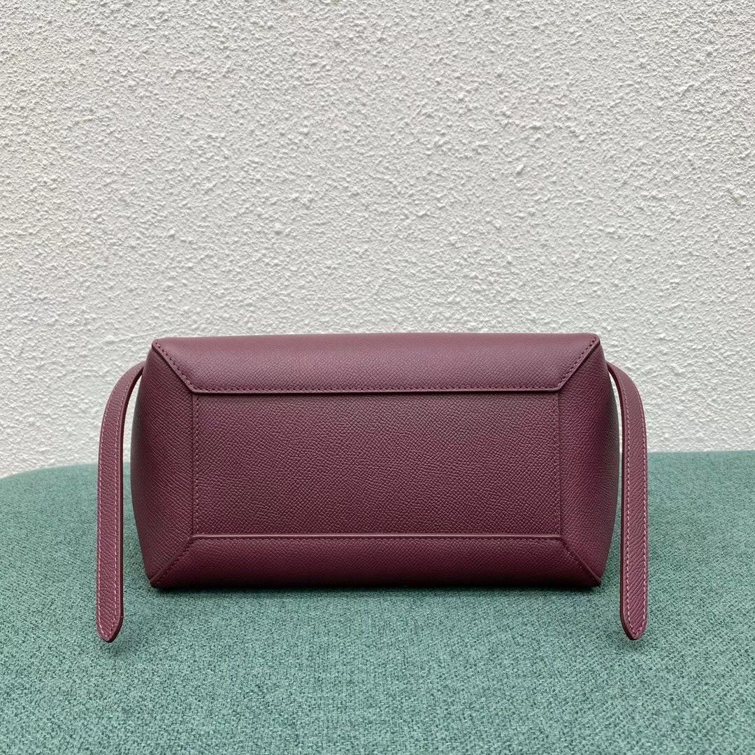 Celine Micro Belt Bag In Bordeaux Grained Calfskin